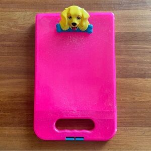 Vintage Pink Glitter Clipboard with Dog Clip